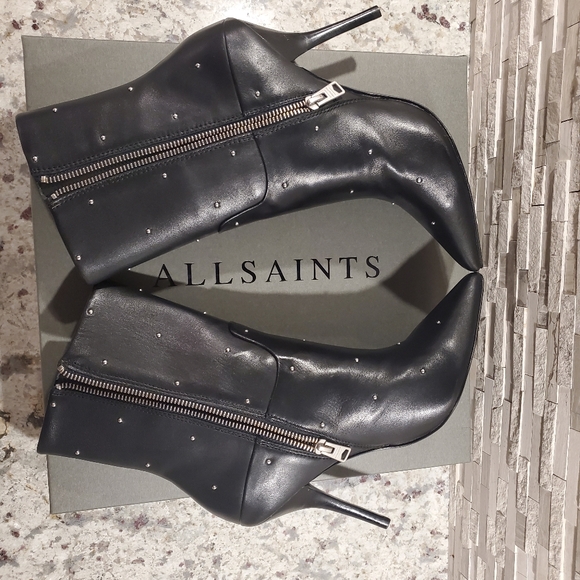 ALL SAINTS STUDDED BOOTIES - Picture 5 of 16